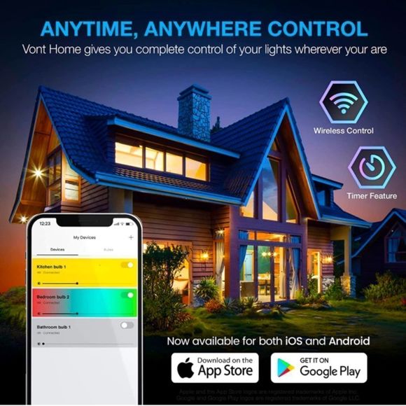 Smart Light Bulbs 2 Pack - Picture 3 of 7